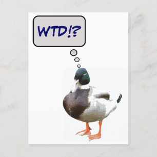 Wat het Briefkaart van de Duck WTD Funny