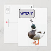 Wat het Briefkaart van de Duck WTD Funny (Voorkant / Achterkant)