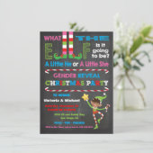 Wat het Elf Christmas Baby shower onthult Kaart (Staand voorkant)