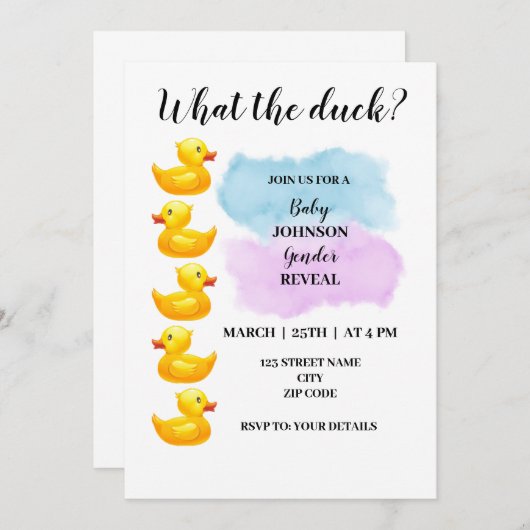 Wat het geslacht van de eenden onthult kaart (Voorkant / Achterkant)