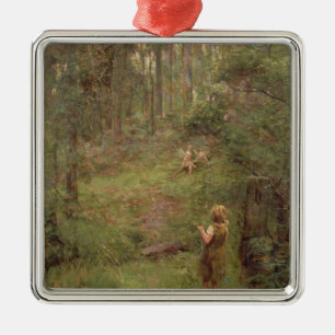 Wat het kleine meisje zag in de Struik, 1904 Metalen Ornament