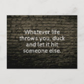 Wat het leven je ook doet grappen briefkaart (Voorkant)