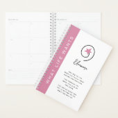 Wat het leven wil roze Motivatie quote Planner (Display)