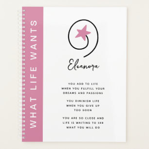 Wat het leven wil Roze Motivatie Spreuk Planner