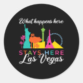 Wat hier gebeurt, blijft hier in Las Vegas Ronde Sticker (Voorkant)