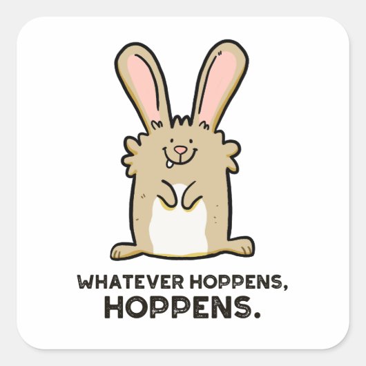 Wat Hoppens ook is, Hoppens Rabbit Pun Sticker (Voorkant)