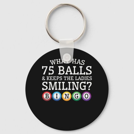 Wat houden 75 ballen Dames het glimlachen bingo Sleutelhanger (Voorkant)