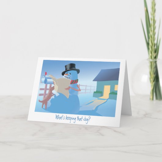 Wat houdt die hond? feestdagen kaart (Voorkant)