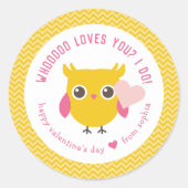 Wat houdt u van Kinder Valentijnsdag Ronde Sticker (Voorkant)