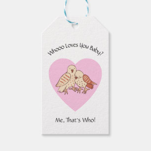 Wat houdt van je Baby? Cute Owls Valentijn Holiday Cadeaulabel