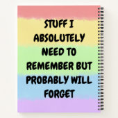 Wat ik absoluut moet onthouden, maar waarschijnlij notitieboek (Achterkant)