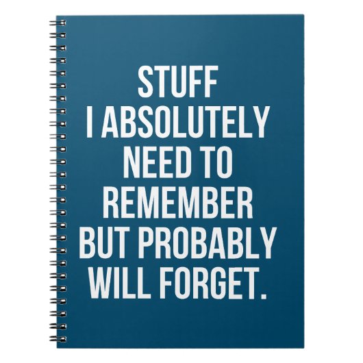 Wat ik absoluut moet onthouden, maar waarschijnlij notitieboek (Voorkant)