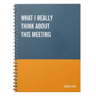 Wat ik denk over deze vergadering Funny Snarky Notitieboek