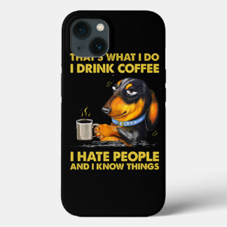 Wat ik doe Drink koffie ik haat mensen Vinta Case-Mate iPhone Case