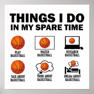 Wat ik doe in mijn reservebasketbal poster