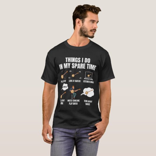 Wat ik doe in mijn reservetijd Banjo Player Banjoi T-shirt (Voorkant volledig)