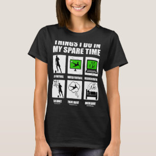 Wat ik doe in mijn reservetijd Football voetbal zw T-shirt