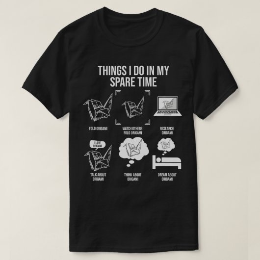 Wat ik doe in mijn reservetijd, origami Lover T-shirt (Design voorkant)