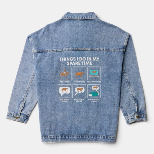 Wat ik doe in mijn reservetijdpaard denim jacket (Achterkant)