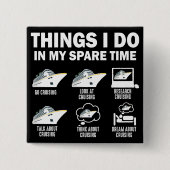 Wat ik doe in mijn tijd, cruise, grappige kruising vierkante button 5,1 cm (Voorkant)