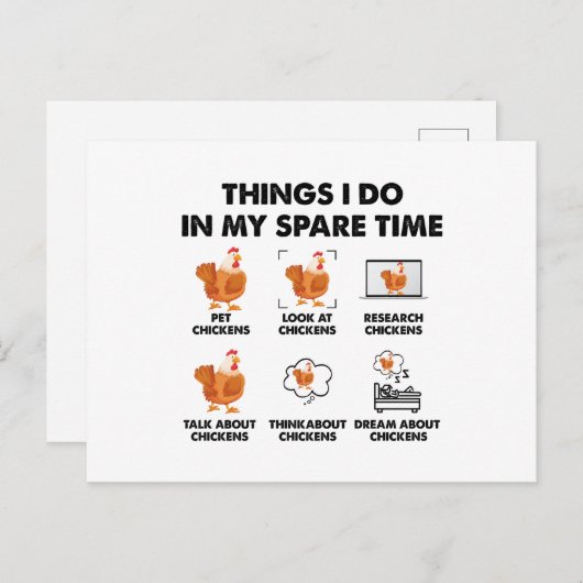 Wat ik doe in mijn vrije tijd briefkaart (Voorkant / Achterkant)