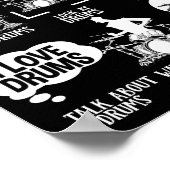 Wat ik doe in mijn vrije tijd drummer musicus poster (Hoek)