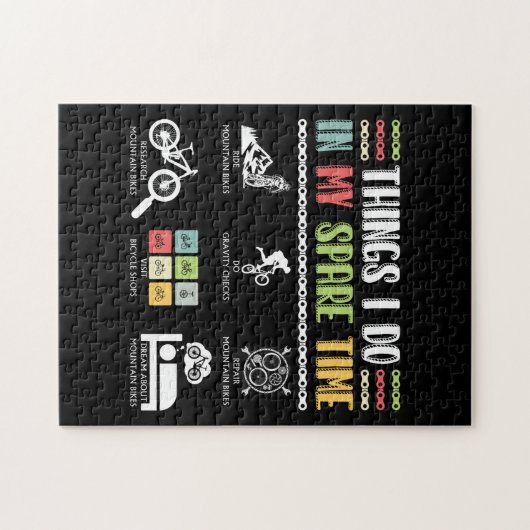 Wat ik doe in mijn vrije tijd - MTB Mountain Bike Legpuzzel (Horizontaal)