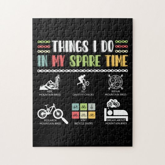 Wat ik doe in mijn vrije tijd - MTB Mountain Bike Legpuzzel (Verticaal)