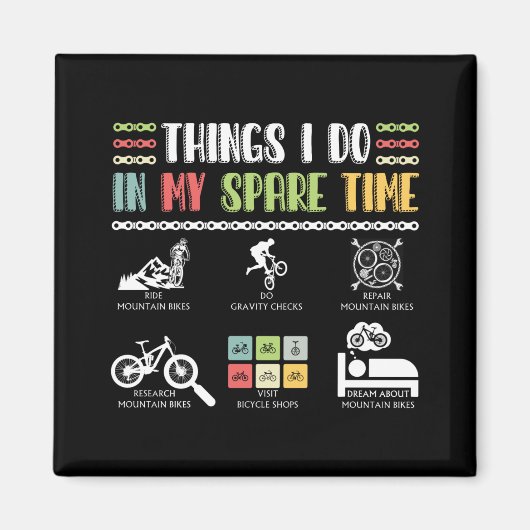 Wat ik doe in mijn vrije tijd - MTB Mountain Bike Magneet (Voorkant)
