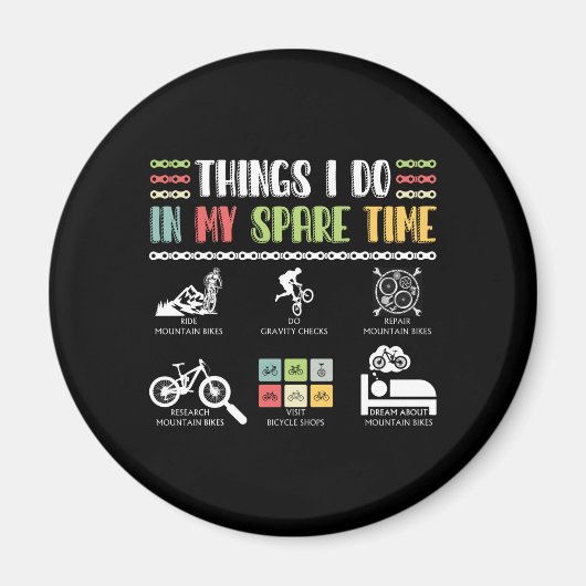 Wat ik doe in mijn vrije tijd - MTB Mountain Bike Magneet (Voorkant)