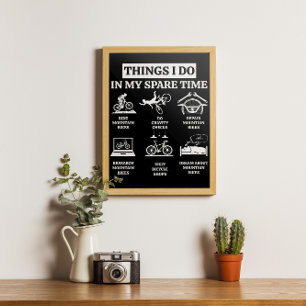 Wat ik doe in mijn vrije tijd - MTB Mountain Bike Poster