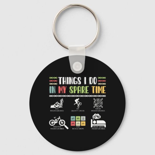Wat ik doe in mijn vrije tijd - MTB Mountain Bike Sleutelhanger (Voorkant)