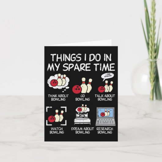 Wat ik doe Spare Time Bowling Funny Bowler Mannen  Kaart (Voorkant)