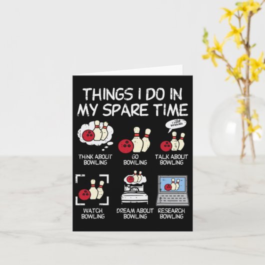 Wat ik doe Spare Time Bowling Funny Bowler Mannen Kaart (Gele Bloem)
