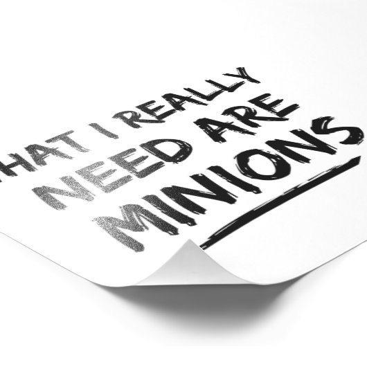 Wat ik echt nodig heb zijn minionen foto afdruk (Hoek)