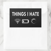 Wat ik haat rechthoekige sticker (Tas)