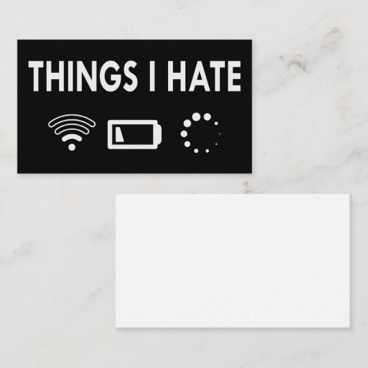 Wat ik haat visitekaartje (Voorkant / Achterkant)