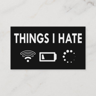 Wat ik haat visitekaartje