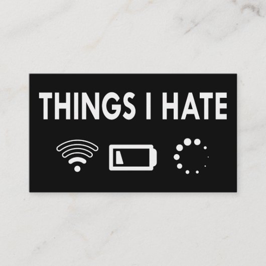 Wat ik haat visitekaartje (Voorkant)