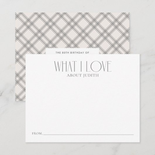 Wat ik hou van aandenken advieskaart (Voorkant / Achterkant)