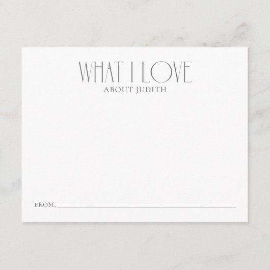 Wat ik hou van aandenken advieskaart (Voorkant)