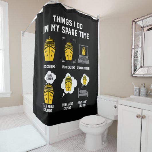 Wat ik in mijn vrije tijd doe, is grappig douchegordijn (In situ)