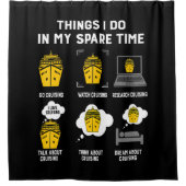 Wat ik in mijn vrije tijd doe, is grappig douchegordijn (Voorkant)