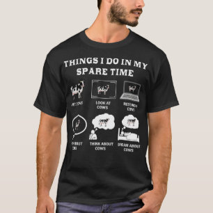 Wat ik in mijn vrije tijd doe, is koeienleggende k t-shirt
