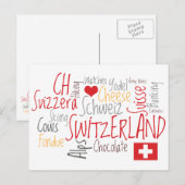 Wat ik leuk vind aan Zwitserland, kaas, chocolade Briefkaart (Voorkant / Achterkant)