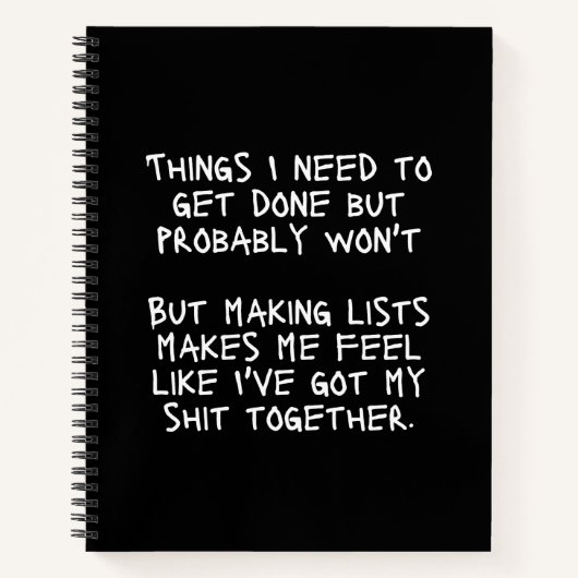 Wat ik moet doen, maar waarschijnlijk zal ik geen notitieboek (Voorkant)