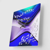 Wat ik ook ben, laat Abstract blauw Vierkante Klok (Hoek)