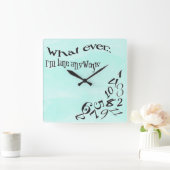 Wat ik ook ben, laat Blauwgroen Waterverf Vierkante Klok (Huis)