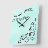 Wat ik ook ben, laat Blauwgroen Waterverf Vierkante Klok (Hoek)