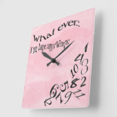 Wat ik ook ben, laat Roos roze Waterverf Vierkante Klok (Hoek)